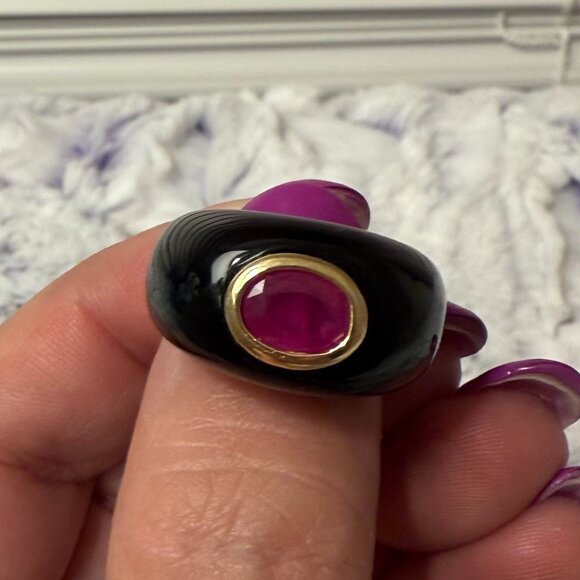 Clyde Duneier CID 14K Yellow Gold Ruby Ring - Picture 2 of 4